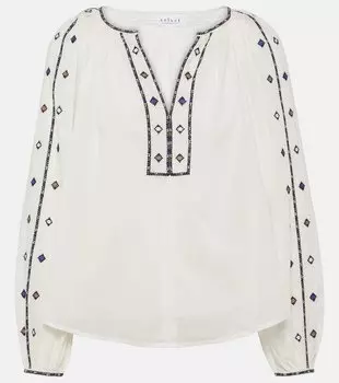 Хлопковый топ Tina с вышивкой Velvet, белый