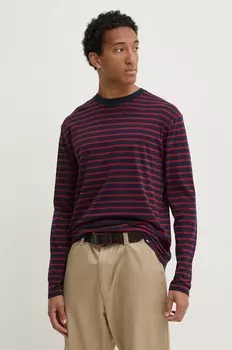 Хлопковый топ Tommy Jeans с длинными рукавами, гранатовый