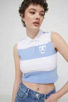 Хлопковый топ Tommy Jeans, синий