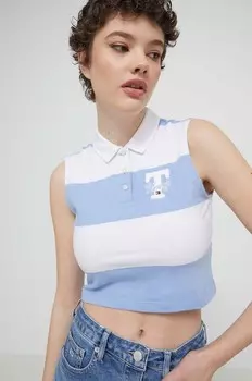 Хлопковый топ Tommy Jeans, синий