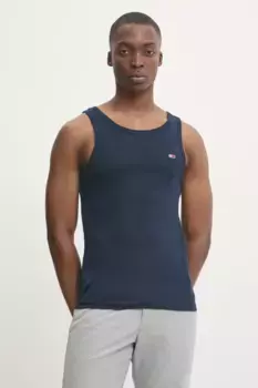 Хлопковый топ Tommy Jeans, темно-синий