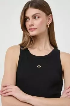 Хлопковый топ Twinset, черный