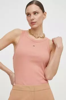 Хлопковый топ Twinset, оранжевый