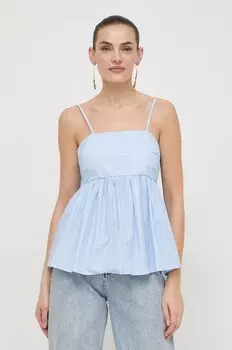 Хлопковый топ Twinset, синий
