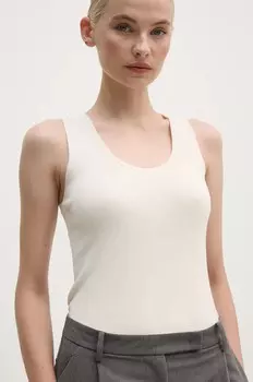 Хлопковый топ United Colors of Benetton, бежевый