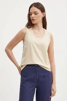 Хлопковый топ United Colors of Benetton, бежевый