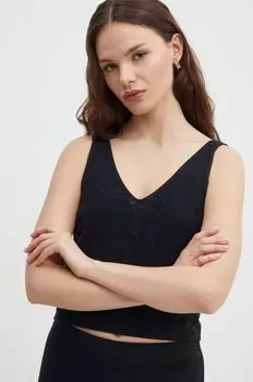 Хлопковый топ United Colors of Benetton, черный