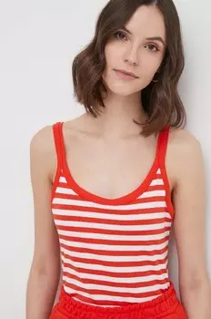 Хлопковый топ United Colors of Benetton, красный