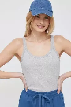 Хлопковый топ United Colors of Benetton, серый