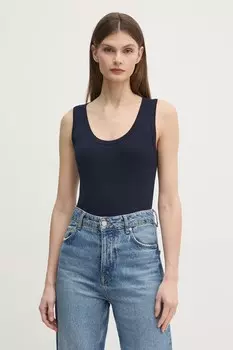 Хлопковый топ United Colors Of Benetton, темно-синий