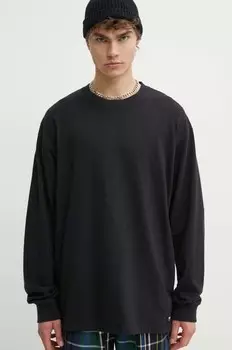 Хлопковый топ Vans с длинными рукавами, черный