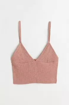 Хлопковый топ в полоску H&amp;M, античный розовый