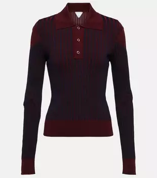 Хлопковый топ в рубчик BOTTEGA VENETA, разноцветный