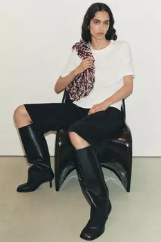 Хлопковый топ ZARA, устрично-белый