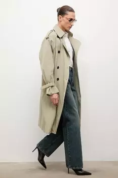 Хлопковый тренч Answear.Lab, бирюзовый