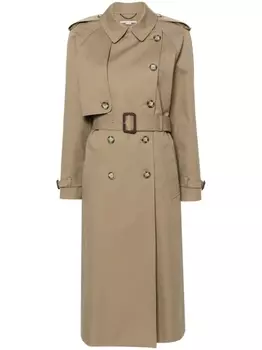 Хлопковый тренч с поясом Stella McCartney, бежевый