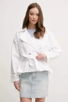Хлопковый тренч SUE Pepe Jeans, белый