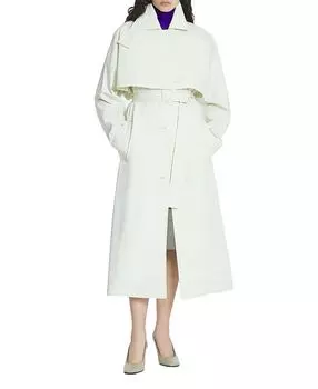 Хлопковый тренчкот Lanvin, слоновая кость/кремовый