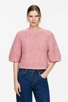 Хлопковый трикотажный свитер Arket, розовый