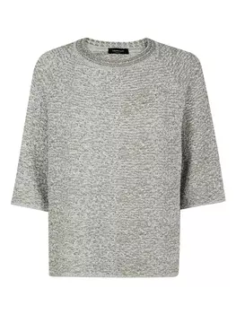 Хлопковый трикотажный топ Fabiana Filippi, серый