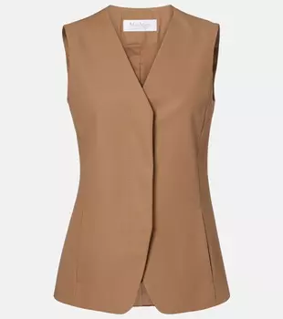 Хлопковый твиловый жилет Max Mara, Noce