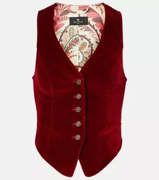 Хлопковый вельветовый жилет Etro, Ruggine Scuro