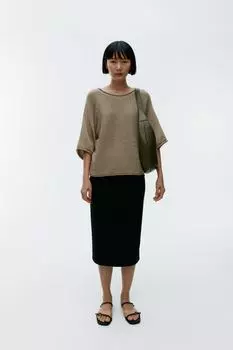 Хлопковый вязаный свитер Arket, бежевый