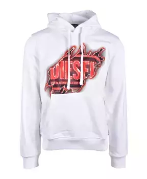 Хлопковый вязаный свитер Diesel, белый