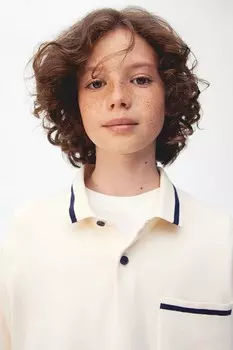 Хлопковый вязаный свитер H&M, бежевый