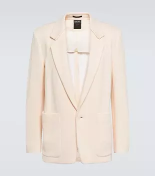 Хлопковый жакет букле Zegna, белый
