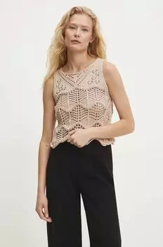 Хлопковый жилет Answear Lab, бежевый