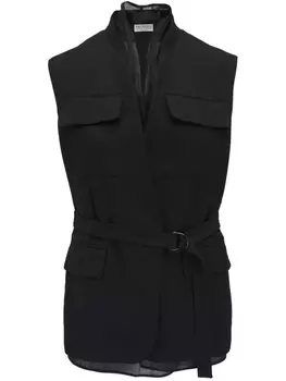 Хлопковый жилет Brunello Cucinelli, черный
