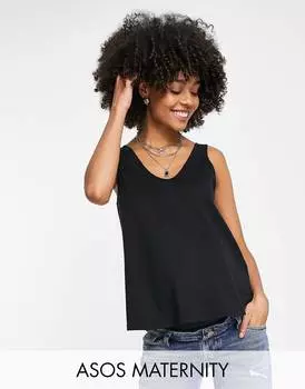 Хлопковый жилет черного цвета с круглым вырезом ASOS DESIGN Maternity Ultimate - BLACK