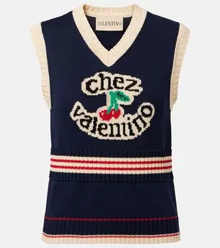 Хлопковый жилет Chez Valentino, Navy/ Betulla