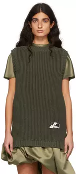 Хлопковый жилет цвета хаки We11done