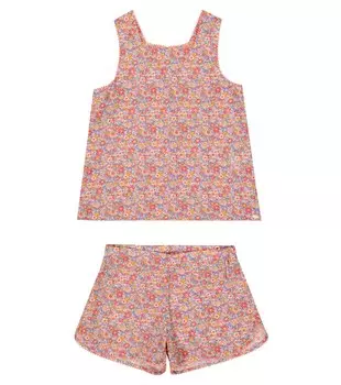 Хлопковый жилет и шорты с цветочным принтом Tartine et Chocolat, разноцветный