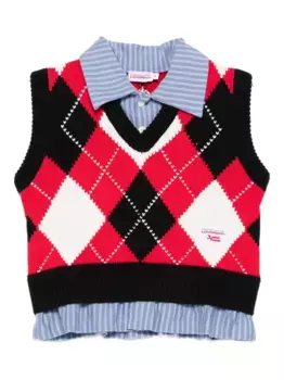 Хлопковый жилет с геометрическим узором Charles Jeffrey Loverboy, красный