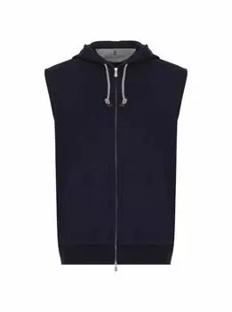 Хлопковый жилет с капюшоном Brunello Cucinelli