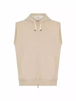 Хлопковый жилет с капюшоном Brunello Cucinelli