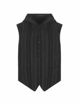 Хлопковый жилет с капюшоном Yohji Yamamoto, черный