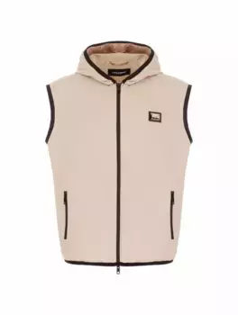 Хлопковый жилет с логотипом Dolce&Gabbana, бежевый