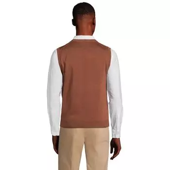 Хлопковый жилет-свитер Big & Tall Fine Gauge Supima Lands' End