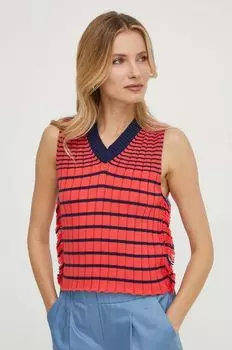 Хлопковый жилет United Colors of Benetton, красный