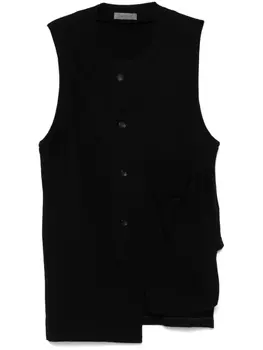 Хлопковый жилет Yohji Yamamoto, черный