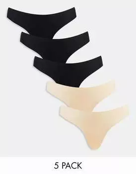 Хлопок:Бесшовные трусики бикини, 5 шт. Cotton:On