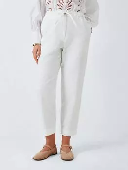 Хлопок drawstring талии брюки John Lewis, белый