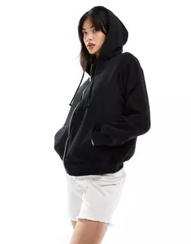 Хлопок: Худи On Classic на молнии черного цвета Cotton:On