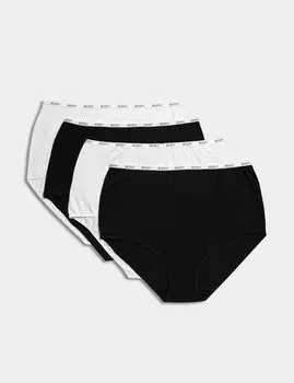Хлопок из 4 предметов с полными трусами Cool Comfort Body, черный