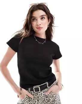 Хлопок — короткая черная футболка