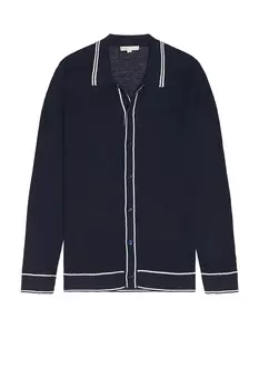 Хлопок лен длинный рукав свитер поло Onia, белый